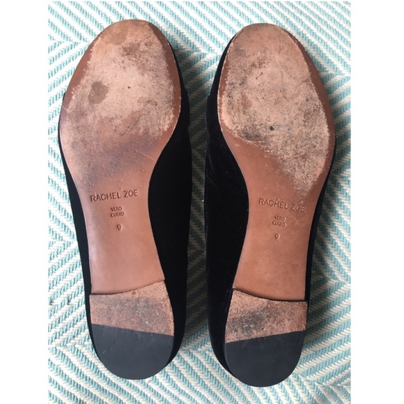 Rachel Zoe Lily Black Velvet Round Toe Flats - Picture 3 of 7